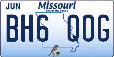 MO license plate BH6Q0G