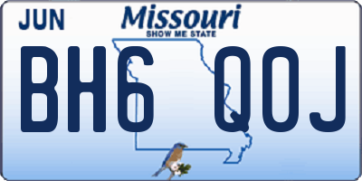 MO license plate BH6Q0J