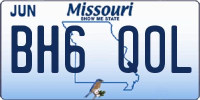 MO license plate BH6Q0L