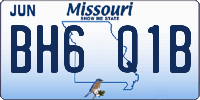 MO license plate BH6Q1B