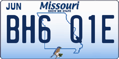 MO license plate BH6Q1E
