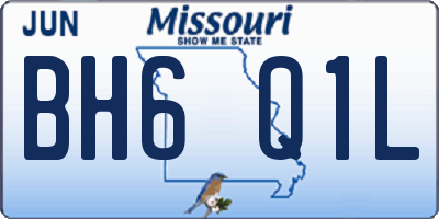 MO license plate BH6Q1L