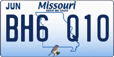 MO license plate BH6Q1O