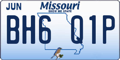 MO license plate BH6Q1P