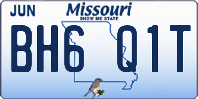 MO license plate BH6Q1T