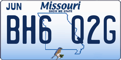 MO license plate BH6Q2G