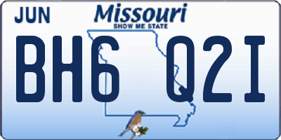 MO license plate BH6Q2I