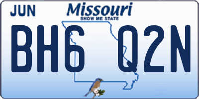MO license plate BH6Q2N