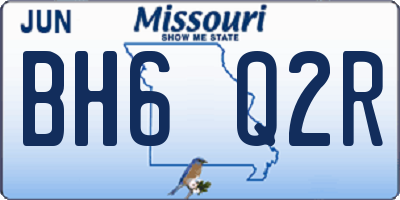 MO license plate BH6Q2R