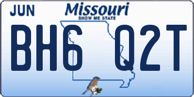 MO license plate BH6Q2T
