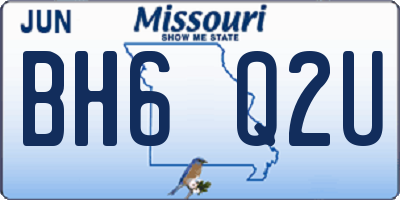 MO license plate BH6Q2U