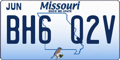 MO license plate BH6Q2V