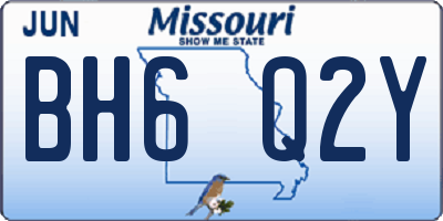 MO license plate BH6Q2Y