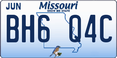 MO license plate BH6Q4C