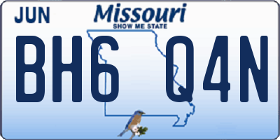MO license plate BH6Q4N