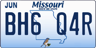 MO license plate BH6Q4R