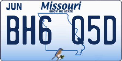MO license plate BH6Q5D