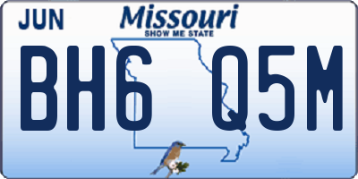 MO license plate BH6Q5M