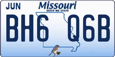 MO license plate BH6Q6B