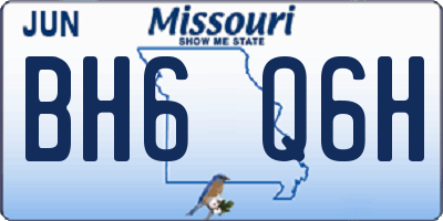MO license plate BH6Q6H