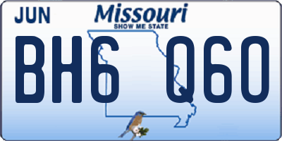 MO license plate BH6Q6O