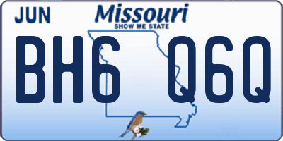 MO license plate BH6Q6Q