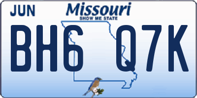 MO license plate BH6Q7K