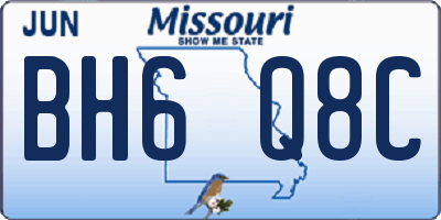 MO license plate BH6Q8C