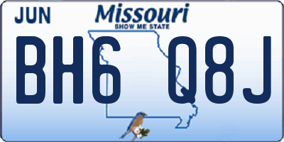 MO license plate BH6Q8J