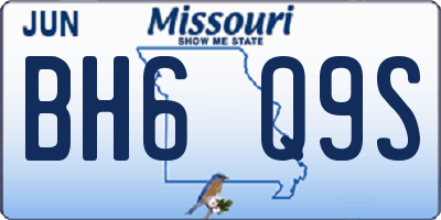 MO license plate BH6Q9S
