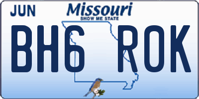 MO license plate BH6R0K