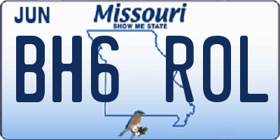 MO license plate BH6R0L