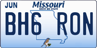 MO license plate BH6R0N