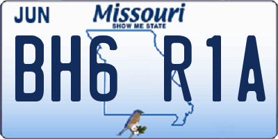 MO license plate BH6R1A