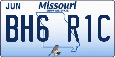 MO license plate BH6R1C