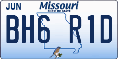 MO license plate BH6R1D