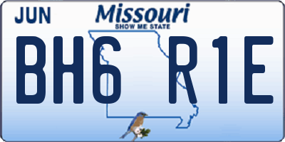 MO license plate BH6R1E