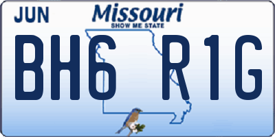 MO license plate BH6R1G