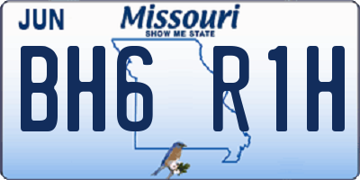 MO license plate BH6R1H