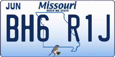 MO license plate BH6R1J