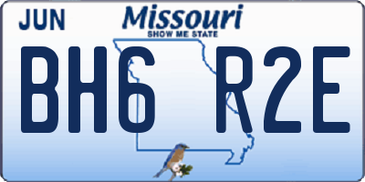 MO license plate BH6R2E