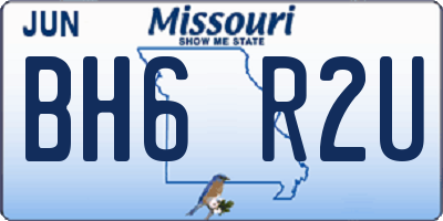 MO license plate BH6R2U