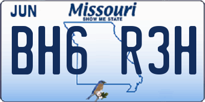 MO license plate BH6R3H