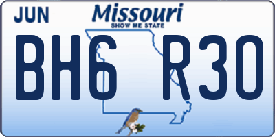 MO license plate BH6R3O