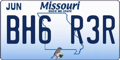MO license plate BH6R3R