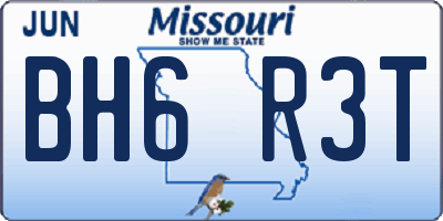 MO license plate BH6R3T