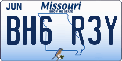 MO license plate BH6R3Y