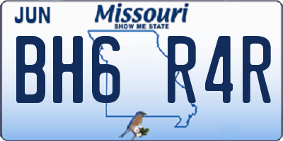 MO license plate BH6R4R