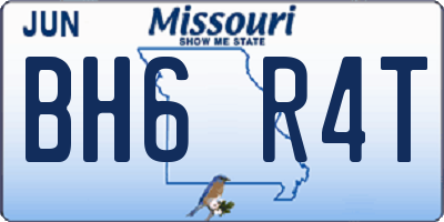 MO license plate BH6R4T