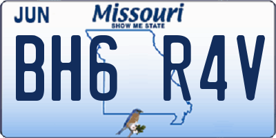 MO license plate BH6R4V